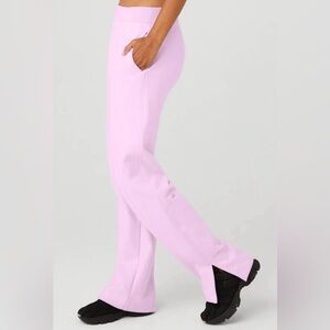 Alo Yoga High-Waist Free Time Straight Leg Sweatpant in Sugarplum Pink